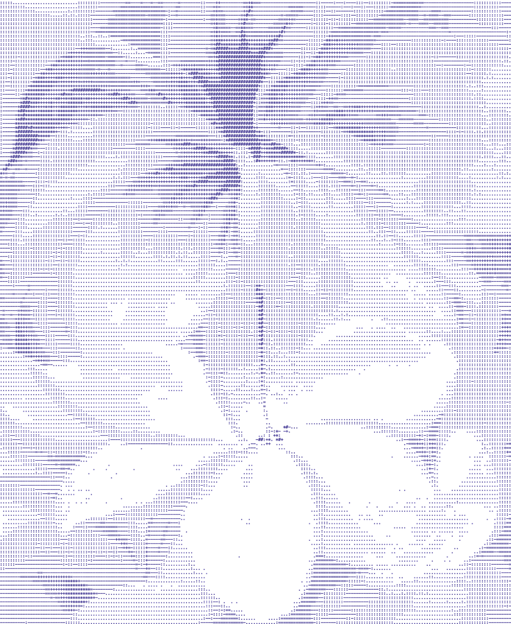 A hibiscus bloom in ASCII linework