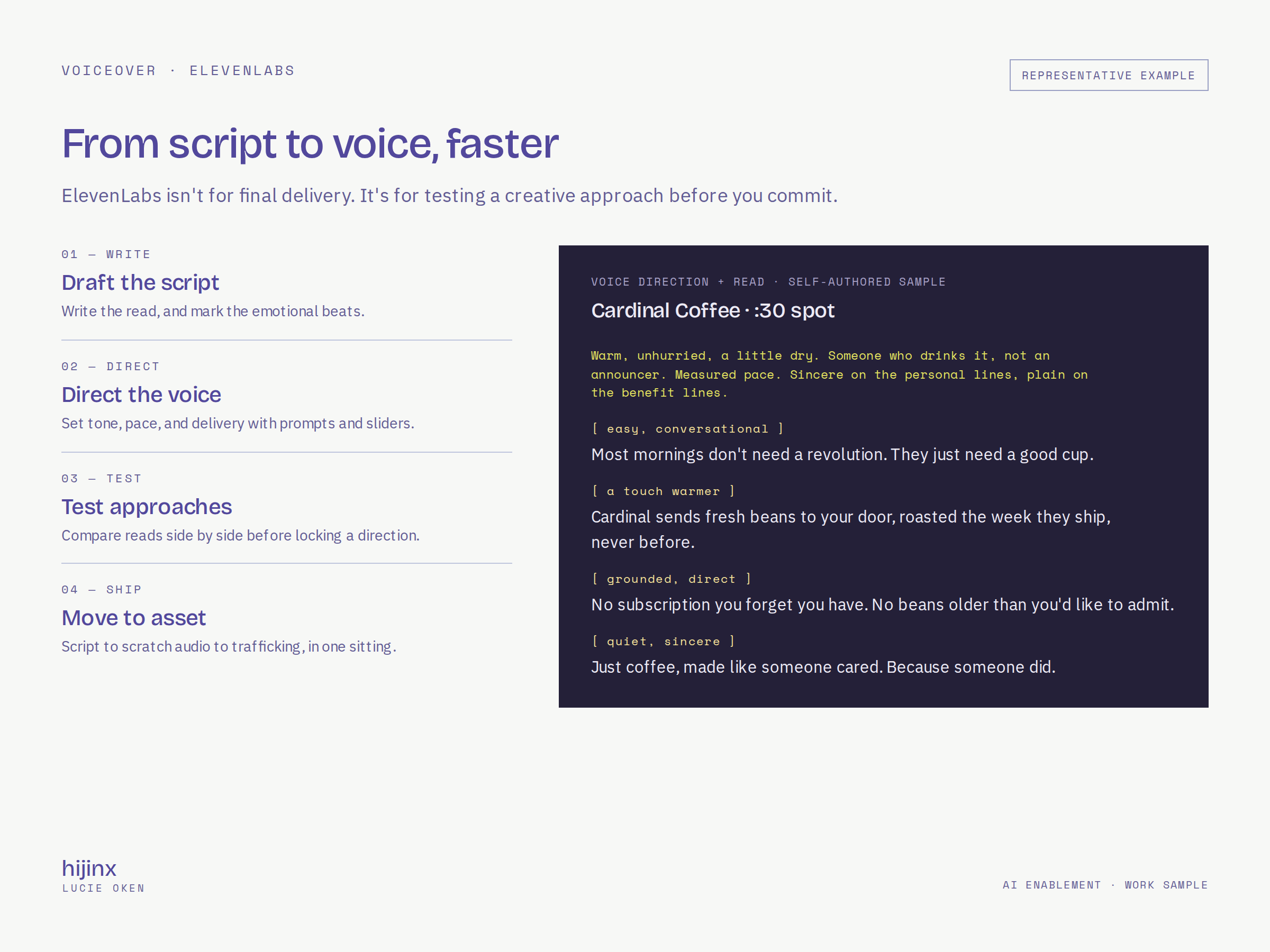 Voice workflow with ElevenLabs